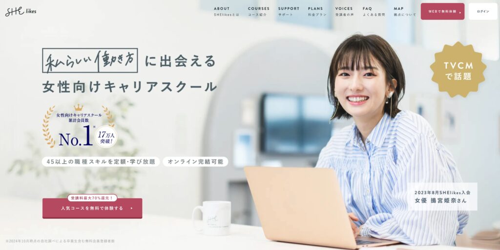 「SHElikes(シーライクス)の特徴」をイメージさせる画像